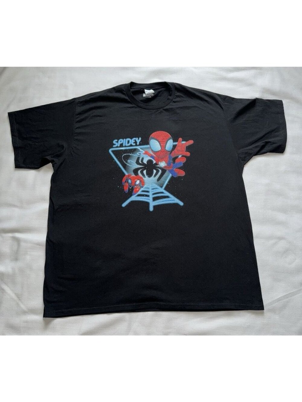 Marvel Spidey and His Amazing Friends Glow Webs Adult T Shirt 2XL
